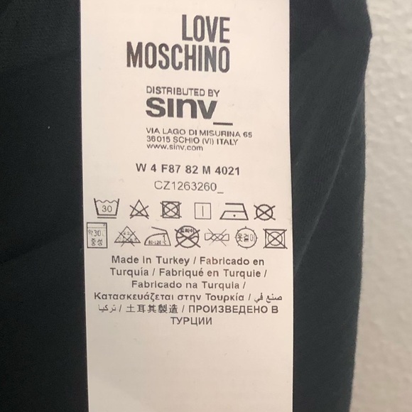 Love Moschino Black Short Sleeve Shirt Side Zip - Picture 6 of 8